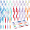 150 Pieces Individually Wrapped Toothbrushes, Manual Disposable Travel Toothbrush, Medium Soft Bristle, Multi Color