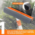 2-in-1 Window Cleaner Squeegee with Soft Rubber Strip and Telescopic Extension Pole 18”-29” for Glass Cleaning