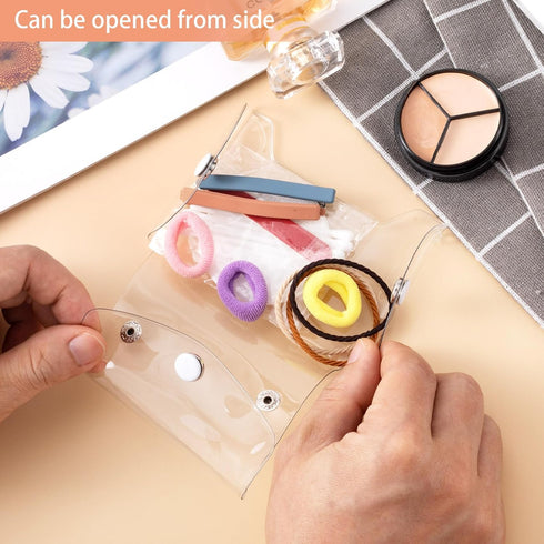 Transparent Makeup Bag, Small Waterproof PVC Cosmetic Pouch Case for Lipstick, Facial Cleanser, Shampoo Storage