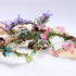 MOSTORY Pink Elf Flower Crown Handmade Fairy Headpiece Floral Tiara Woodland for Women Girls Spring Wedding