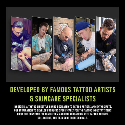 INK-EEZE 1.7oz Tattoo Prebiotic Foam Soap for Artist Application and Aftercare, All Purpose, Made in USA