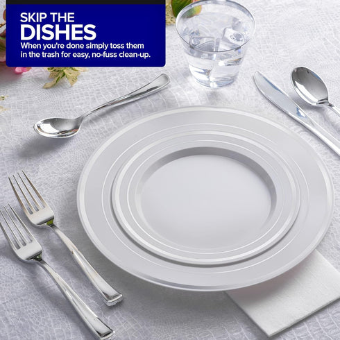 75 Pieces Heavy Duty Plastic Silverware Set, Disposable Cutlery for Parties, Weddings, Catering, 25 Forks, 25 Spoons,