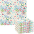 Kitchen Dish Cloths Towels with Blue Flowers and Butterflies, Reusable Super Absorbent Cleaning Rags, 12x12 in 6 Pack