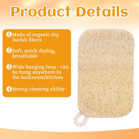 Yuomeaz 6 Sponge,2.3 4,3 Inches PCS Natural Loofah Dish * Loofah Kitchen Sponge,Eco Sponges Kitchen,Natural Sponges