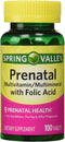 Spring Valley - Prenatal, Multivitamin, Multimineral, 100 Tablets w. Folic Acid