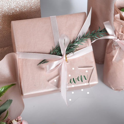 UNIQOOO 100 Sheets 20X14 Premium Metallic Rose Gold Champagne Gold Tissue Gift Wrap Paper, Bulk Recyclable