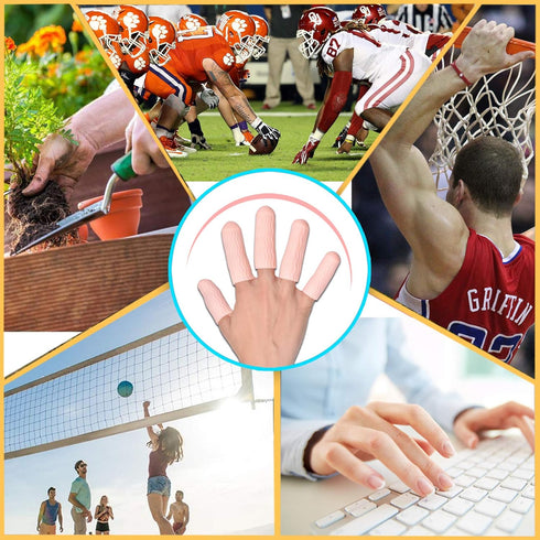 Finger Cots, Gel Finger Tips Protector, Finger Covers (14PCS, L size) - New Material (Latex-Free) for Finger Cracking,