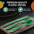 Exquisite Disposable Green Plastic Knives, 50 Pcs Heavy Duty Cutlery, Green Plastic Silverware