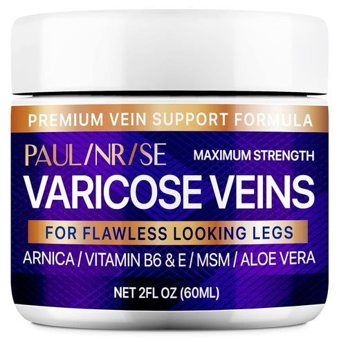Varicose Vein Cream for Legs - Improves Blood Circulation, Reduces Spider Veins and Heaviness, 2 Oz