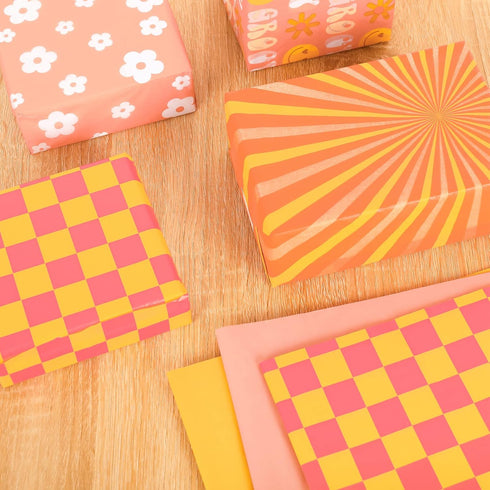 Whaline Boho Tissue Paper, Funny Face Wrapping Paper, Retro Boho Art Paper for Home DIY Gift Bags Party Decor