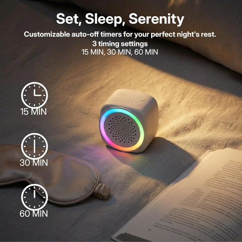 Quxanthyll 26 9 Portable Sound Machine for Baby Sleep, White Noise Sound Machine, Color, Timer & Memory Function White