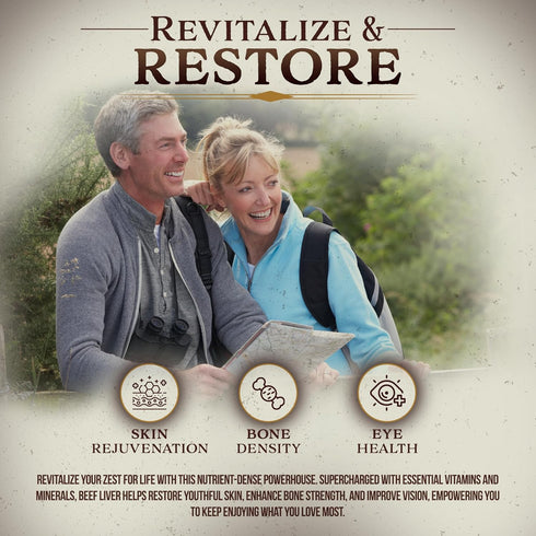 Grass Fed Beef Liver Capsules - 45-Day Supply, 100% Pasture-Raised & Hormone-Free, 180 Freeze Dried Liver Pills