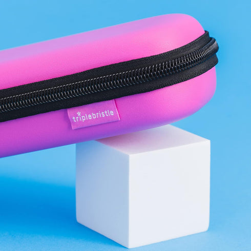 Triple Bristle Sonic Toothbrush Travel Case, Portable Breathable Hard Carrying Bag for Traveling, Pink