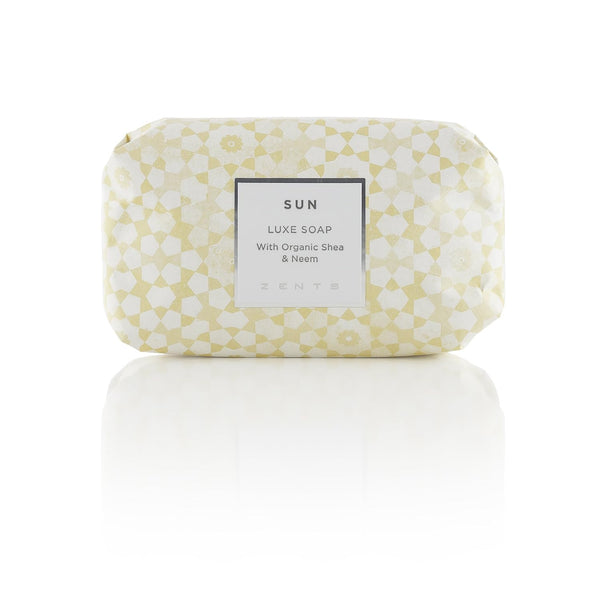 Zents Triple-Milled Luxe Bar Soap (Sun Fragrance) | 5.7 oz Moisturizing Soap with Organic Shea Butter