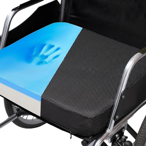 CYLEN Ifoam Gel Infused Memory Foam Wheelchair Cushion - Seat Cushion for Wheelchair, Office Chair, Pain Relief (Black)
