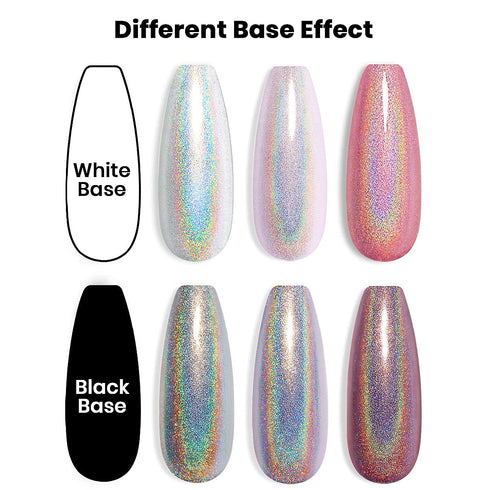 Holographic Nail Polish Set 3PCS, Rose Gold Silver Red Gel Polish Kit with Glitter Mermaid Unicorn Effect for Nail Art