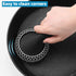 SUBEKYU Cast Iron Scrubber with Silicone Handle - Stainless Steel Chainmail Cleaner for Cast Iron Pans, Black