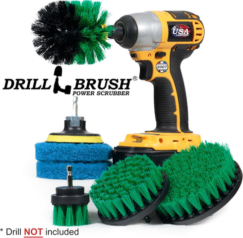Kitchen - Drill Brush - Cleaning Supplies - Scrub Pads - Kitchen Accessories - Household Cleaner - Scouring Pad Kit