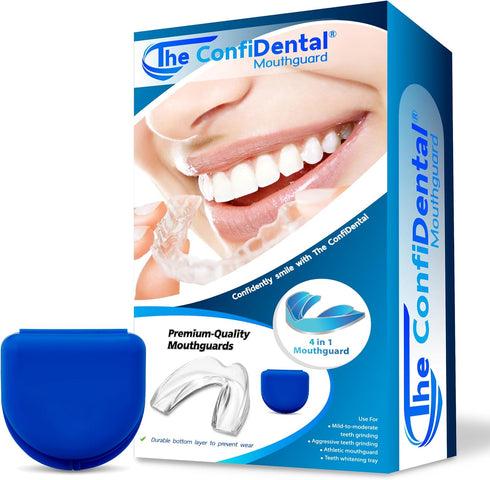 Pack of 3 Moldable Mouth Guards for Teeth Grinding | Includes 2 Regular and 1 Heavy Duty Guard for Bruxism