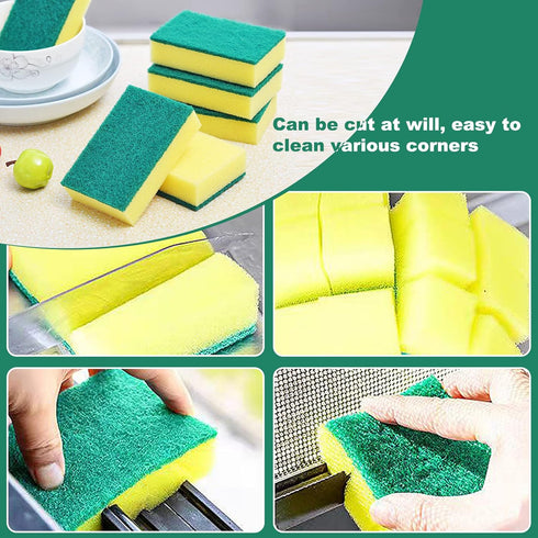 Individually Wrapped Sponges, Kitchen Dishwashing Sponge Bulk, Non Scratch Scouring Pad, 30 Pack