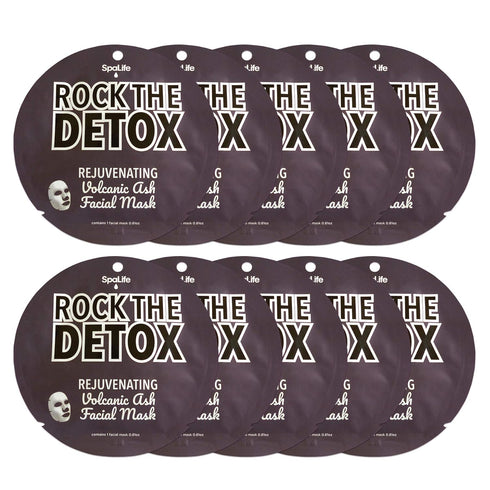 SpaLife Rock the Detox Rejuvenating Volcanic Ash Facial Mask - 10 Count