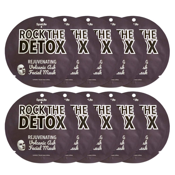 SpaLife Rock the Detox Rejuvenating Volcanic Ash Facial Mask - 10 Count