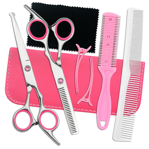 LIGICKY Baby Hair Cutting Scissors Set, Professional Safety Round Tip Stainless Steel Hair Thinning Shears for Kids