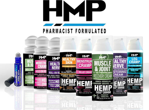 Hemp Cream for Maximum Strength Support - 2000MG Cooling Muscle Body Cream for Discomfort Relief, Natural Formula, 2.1oz