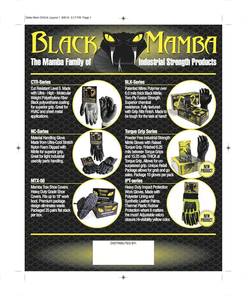 Black Mamba Powder Free Industrial Strength Nitrile Gloves With Raised Torque Grip 100 Glove BOX (LARGE)