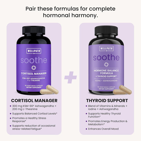 KSM-66 11-in-1 60 WellPath Soothe Cortisol Manager - Cortisol Supplements for Women with Ashwagandha & L-Theanine