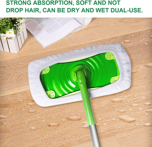 KEEPOW 8 Pack Reusable Wet Pads Compatible with Swiffer Sweeper Mop, Washable Microfiber Cloth Refills for Hardwood
