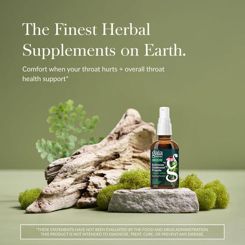 Echinacea Goldenseal Propolis Throat Spray - Gaia Herbs, Immune Support & Throat Health, 1 Fl Oz