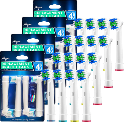 Oralb 1000 (16 Replacement Brush Heads Compatible with Oral B Electric Toothbrush Replacement Heads Precision Brush