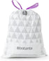 Brabantia PerfectFit Trash Bags, Size C/2.6-3.2 Gal, Thick Plastic Trash Can Liners with Drawstring Handles