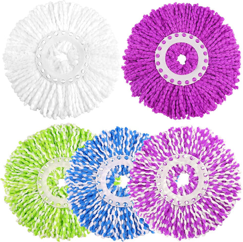 NICEMOVIC 5 Pack Spin Mop Replacement Head for 360° Spin Mop System, Microfiber Refills, Standard Universal Size