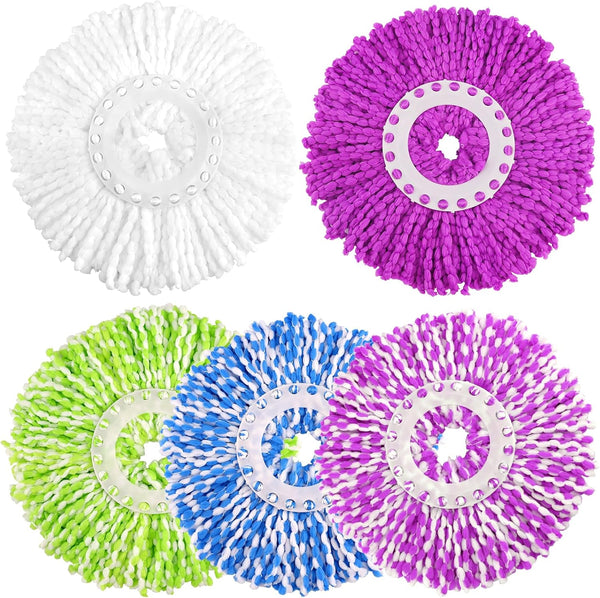 NICEMOVIC 5 Pack Spin Mop Replacement Head for 360° Spin Mop System, Microfiber Refills, Standard Universal Size