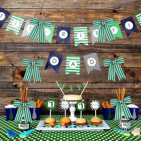 TONIFUL 2 Rolls Green Striped Wired Ribbon, 2 Inch, Green and White for Gift Wrapping, Bows Making, Party Decoration
