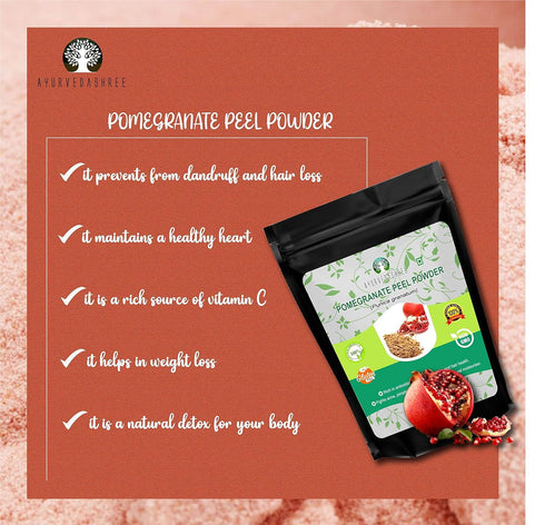 Pomegranate Peel Powder 50 Gm, Antioxidant for Skin, Promotes Youthful Skin, Gluten Free & Non-GMO
