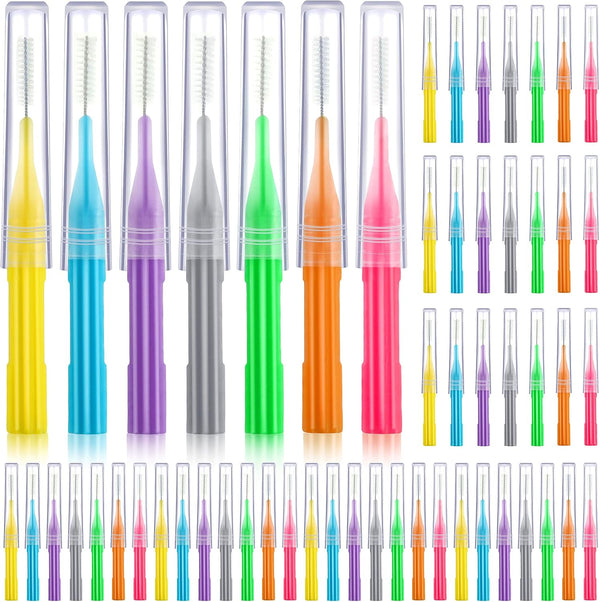 50 Pieces Braces Brush, Interdental Brush Toothpick Dental Flossing Tool for Oral Hygiene (Assorted Colors)