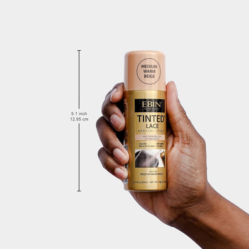 Tinted Lace Aerosol Spray, Medium Brown, Quick Dry, Water Resistant, Natural Look