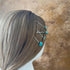 Western Style Hair Bobby Pins, 4 Pcs Women's Turquoise Howlite Stone Hair Clip Cowgirl Chic Retro Accessories