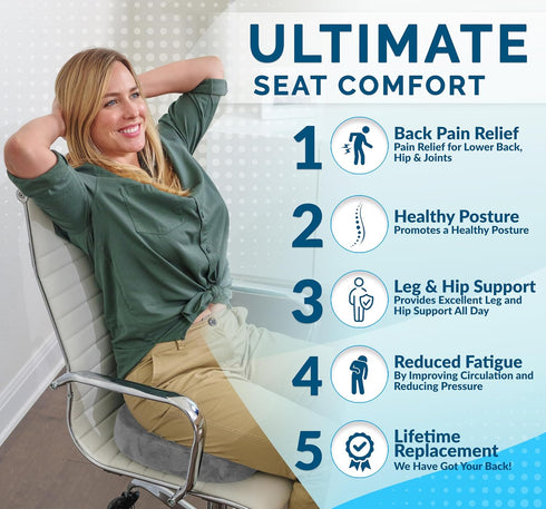 Tailbone ComfiLife Gel Enhanced Seat Cushion Office Chair Cushion Non-Slip Gel & Memory Foam Coccyx Cushion for Pain