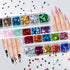 Teenitor Nail Art Decoration - 12 Sheets Nail Art Stickers, Butterfly Nail Foil Stickers, and Rhinestones