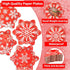 Naozinebi 48 Count 9inch Winter Snowflake Paper Plates Red Christmas Plates Red Snowflake Shaped Christmas Dessert