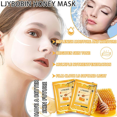8 Pack Honey Sheets Face Mask Set - Moisturizing Facial Masks for Men & Women, Hydrating for All Skin Types