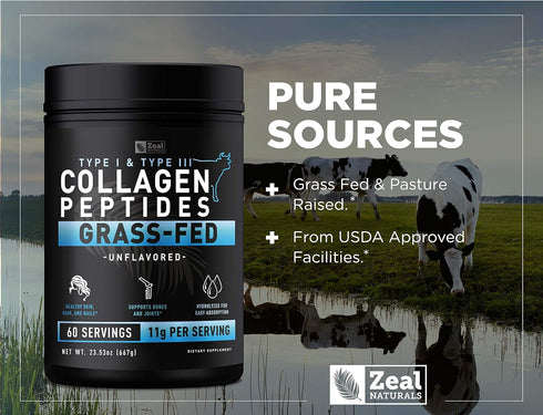 Pure Collagen Peptides Powder, 60 Servings