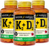 MASON NATURAL Vitamin K2 + D3, 300,Day Supply, with Calcium for Normal