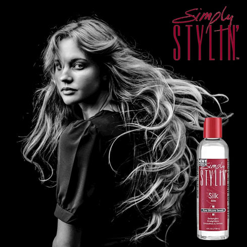 Simply Stylin' Silk Serum 4 fl oz - Anti-Frizz Hair Product and Heat Protectant for Women