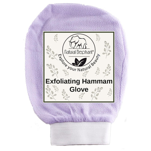 Natural Elephant Exfoliating Hammam Glove Pack of 5 (Black, Lilac, Teal, Orange, Brown)