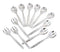 12 Heavy Duty Disposable Plastic Serving Utensils, 10" Forks & Spoons, Silver, Six Each